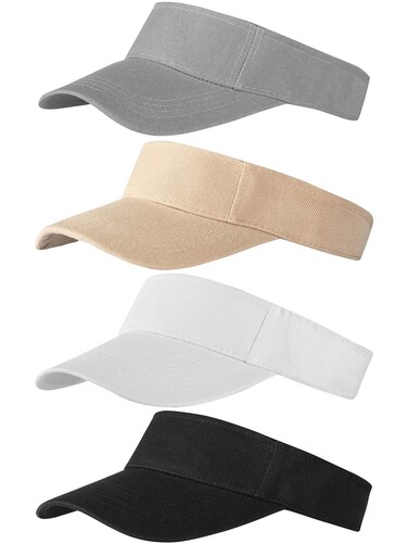 Trounistro 4 Pack Sun Sports Visor Hats Adjustable Hat Summer Cotton Cap for Golf Cycling Fishing Tennis Running Jogging and Other Sports (Style 2)