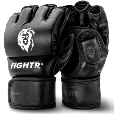 FIGHTR&reg; Pro MMA Gloves for Grappling Sparring Training, Kickboxing Martial Arts Muay Thai Punching Bag Mitt Training Boxing for Men and Women   incl. Carrying Bag