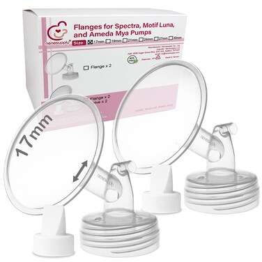 Nenesupply 17mm Flanges Compatible with Spectra S1 S2 Breastpump Replacement to Spectra Pump Parts Duckbillb Valves and Spectra Flange 17mm Replace Spectra S1 S2 Parts