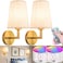 Wall Sconce Battery Operated Wall Light Fixure with Remote Control, Dimmable Battery Operated Wall Sconces Set Of Two, Indoor Wireless Wall Mounted Lamp with Rechargable Bulb For Bedroom Living Room (