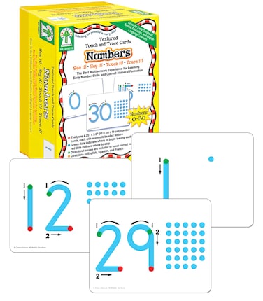 Numbers: Textured Touch and Trace Cards, Interactive Math Manipulatives with Dots for Tracing, Large Numbers, Number Formations, and Counting, Ages 3+ (31 pc)