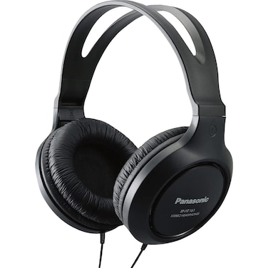 Panasonic Headphones, Lightweight Over the Ear Wired Headphones with Clear Sound and XBS for Extra Bass, Long Cord, 3.5mm Jack for Phones and Laptops &ndash; RP-HT161-K (Black)