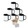 MR.R 11oz Set of 6 Sublimation Blanks Black Full Color Ceramic Coffee Mug with White Patch for heat transfer printing