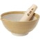 TIKUSAN Ceramic Ripple Ridge Mortar &amp; Pestle (Suribachi &amp; Surikogi) Set with Spout Made in Japan Mino Ware (Medium Brown)
