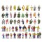 Hiawbon 50 Pcs 1:87 Scale/HO Scale People Figurines Set Tiny Sitting and Standing Delicate Hand Painted People Model Train Park Street People Figures for Miniature Scenes