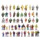 Hiawbon 50 Pcs 1:87 Scale/HO Scale People Figurines Set Tiny Sitting and Standing Delicate Hand Painted People Model Train Park Street People Figures for Miniature Scenes