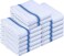 Utopia Towels Blue Dish Towels [12 Pack - 15 x 25 Inches] 100% Ring Spun Cotton Kitchen Towels, Highly Absorbent &amp; Reusable Cleaning Bar and Tea Towels Set