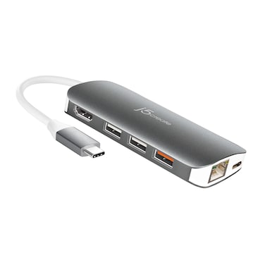 j5create USB-C 9-in-1 Multi Adapter Multi Adapter HDMI/Ethernet/USB 3.1, SD and MicroSD/PD 3.0   4K HDMI for MacBook   ChromeBook  USB-C Devices (JCD383)