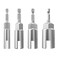 4 Pack（10mm, 13mm, 16mm, 19mm） nut drive socket kit,Slot Wing Nuts Drill Bit Socket Wrenches Tools Set,For Hexagonal Shank Steel Drill Bit, For Screw Hole, C-hook Bolt, Q-Hanger