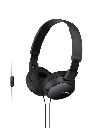 Sony ZX Series Wired On-Ear Headphones with Mic, Black MDR-ZX110AP
