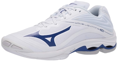 Mizuno Wave Lightning Z6 Mens Volleyball Shoe, White-Navy, 15