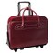 McKlein Willowbrook, 17" Leather Detachable -Wheeled Ladies' Laptop/Computer &amp; Tablet Business Briefcase Bag/Women's Rolling Overnight Travel Bag, Removable Trolley case,Red