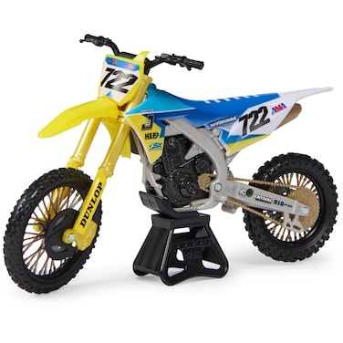 Supercross, Authentic Justin Barcia 1:10 Scale Collector Die-Cast Toy Motorcycle Replica with Race Stand, For Collectors and Kids Age 5 and Up
