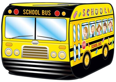 Kiddie Play School Bus Pop Up Play Tent for Kids Boys &amp; Girls Indoor Outdoor Playhouse Toy