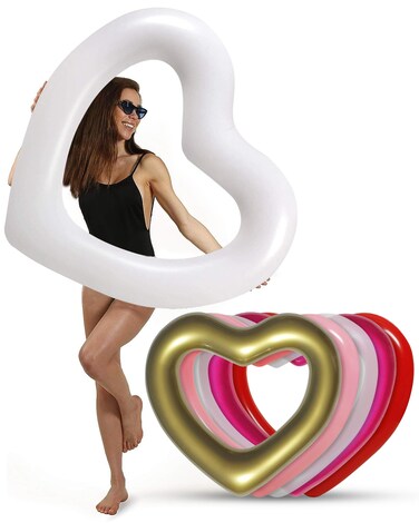 The Original Heart Pool Floats for Adults by LOTELI &ndash; Thicker &amp; Stronger &ndash; Large Inflatable Pool Floats for Parties Bachelorette Wedding Float &ndash; River Lake Beach Raft - Durable &amp; Easy to Inflate