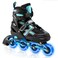 Xino Sports Kids Inline Skates for Girls &amp; Boys - Adjustable Inline Skates with LED Illuminating Light Up Wheels - Youth Skates for Indoors &amp; Outdoors - Sizes for Ages 5-20 (Black, Large - 5-8)