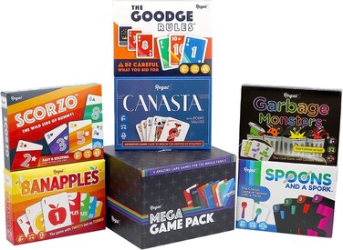 Regal Games Canasta Cards Set for Adults - Rummy Style 2-6 Player Card Games - Fun &amp; Travel Playing Cards for Game Night (2 Decks, 54 Cards Each)