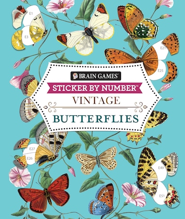 Brain Games - Sticker by Number - Vintage: Butterflies