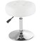 Gitrah White Vanity Chair for Makeup Room Round Ottoman Tufted PU Leather Makeup Chair Vanity Stools for Bathroom Height Adjustable 360 Swivel