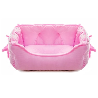 pawstrip Cute Princess Dog Bed, Soft Breathable Bowknot Pet Cat Cushion for Small Dogs, Waterproof Bottom, Self-Warming, Machine Washable (Pink)