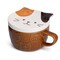 YLOKO Cute Cat Mug with Lid, Ceramic Coffee Mug For Cat Lovers, Kawaii Cat Cup, Novelty Mug Gifts for Kids Women Girls 10oz Calico Cat Mugs