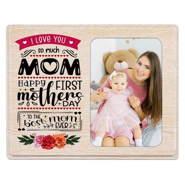 FaCraft First Mothers Day Picture Frames 4x6 Wood 1st Mother's Day Photo Frame for Mom from Baby First Mothers Day Gifts Frames for New Mom New Baby Mom to be Newborn New Parents Boy Girl Baby Nursery