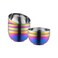 dongbo Stainless Steel Cereal Bowls: Metal Soup Bowl Sets of 6 - Double Walled Insulated Large Serving Rice Bowl - Unbreakable Deep Bowls for kitchen 340 ml Appr. Rainbow