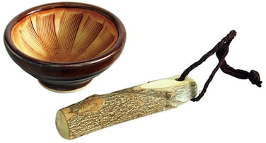 Yamaco Japanese Ceramic Mortar MINI SURIBACHI Set, GOMASURIKUN,Made in Japan