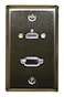 Theater-Pro 75-609 Stainless Steel Wall Plate With HDMI &amp; VGA Feed Through Jacks