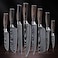 SENKEN 8-piece Premium Japanese Kitchen Knife Set with Laser Damascus Pattern - Imperial Collection - Ultra Sharp for Very Fast Cutting