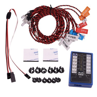 Treehobby Simulation of Flashing 12 LED Model car Lights 4 Operation Modes for 1/10 1/8 HSP Tamiya CC01 SCX10 rc Light kit Modified Remote Control Light Group