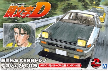 Aoshima Fujiwara Takumi AE86 Trueno Project-D Toyota 1:24 Scale Model Kit