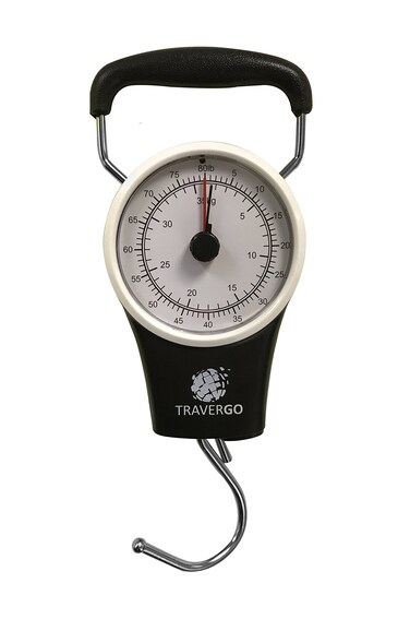 GoGreen Power (TR1300BK) Analog Luggage Scale with Hook, Analog Weighing Scale for Luggage with Built-in Measuring Tape, Weighs Luggage Up to 80 lbs / 36.28 kg, Black
