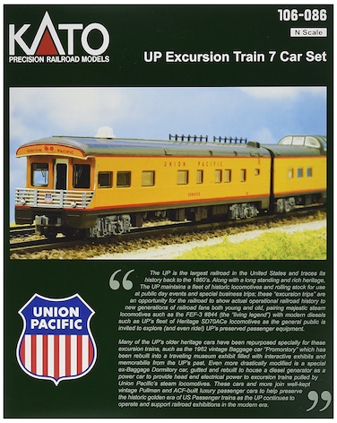 Kato USA Model Train Products N Scale Union Pacific Excursion Train 7-Car Set
