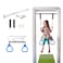DreamGYM Doorway Swing for Kids Indoor - Trapeze Bar and Blue Gymnastic Rings Combo