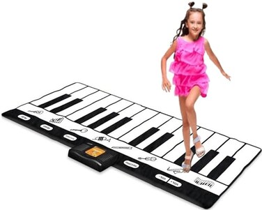 Play22 Floor Piano Mat for Toddlers 71" - 24 Keys Piano Play Mat - Keyboard Playmat has Record, Playback, Demo, Play, Adjustable Vol. - Best Piano Gift for Boys &amp; Girls