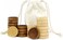 Attatoy Classic Stackable Wooden Checkers in Natural Wood Color (24 Pieces); with Drawstring Cloth Storage Bag, 1 1/8 Inch