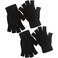 2 Pair Half Finger Gloves Winter Knit Touchscreen Warm Stretchy Mittens Fingerless Gloves in Common Size for Men and Women,black