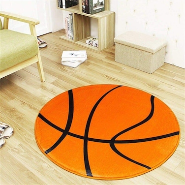 SUNONE11HKA Sport Fans Basketball Designed Round Mat Area Rug Floor Carpets for Nursery Bedroom Kids Room Living Room Decorations Radius 15.7"= Diameter 31