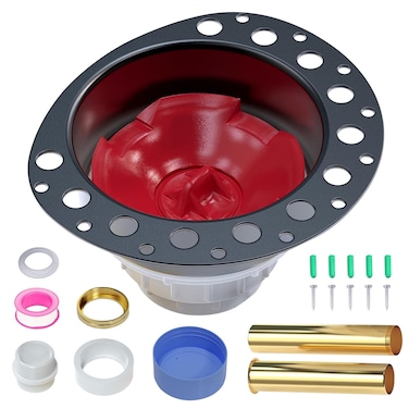 PVC Freestanding Tub Drain Rough-in Kit, Bathtub Drain Kit with PVC Adapter and Brass Tail Pipes Compatible with All Freestanding Bathtubs, Standard Bathtubs and Floor Mounted Bathtub