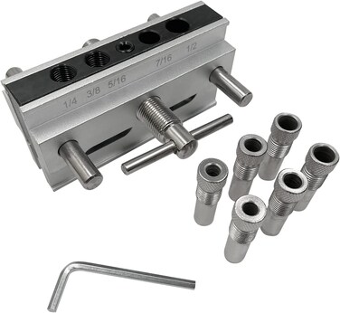 Self Centering Dowel Jig Kit, Drilling Guide Bushings Set, Woodworking Doweling Jig Puncher Locator Joints Tool for Straight Holes