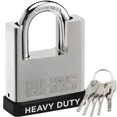 H&amp;S High Security Padlock with Key - 60mm Pad Lock &amp; 5 Keys - Heavy Duty Storage Unit Locker for Indoor &amp; Outdoor