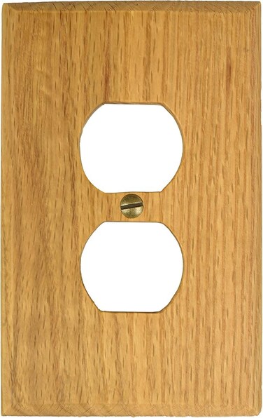 Traditional Style Genuine Oak Wood, Switch plate, Single Duplex Cover, Wall plate, 3 4/8" x 5 4/8" (8.9cm x 19.9cm) _4-430D