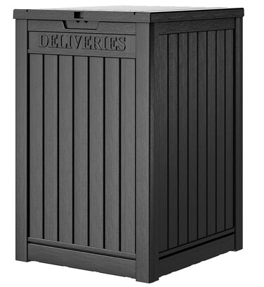 48 Gallon Resin Package Delivery Box for Outside, Storage Box with Lockable Secure, Large Double-Wall Resin Outdoor Package Delivery and Waterproof Deck Box