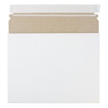 JAM PAPER Expandable Photo Mailer Envelopes with Peel &amp; Seal Closure - 10 x 7 3/4 x 1 - White - 6 Rigid Mailers/Pack
