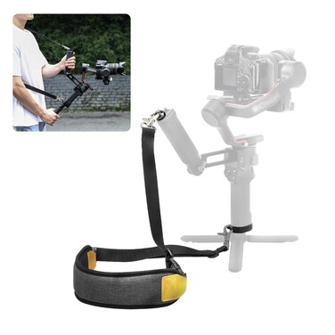 CAPART Adjustable Shoulder Strap with 1/4" Screw Baseplate for DJI RS 3 / RS 4 / RS 4 Pro Gimbal Stabilizer, Hand Free Stress Relief Comfortable Soft Padding Ergonomic Design