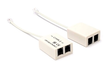 THE CIMPLE CO 2 Wire, 1 Line DSL Filter, with Built in Splitter - for Removing Noise and Other Problems from DSL Related Phone Lines - 2 Pack