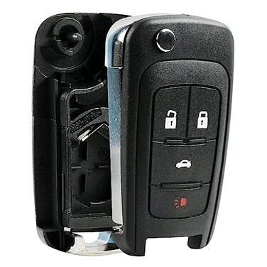 Key Fob Keyless Entry Remote Flip Shell Case &amp; Pad fits Buick, Chevy, GMC