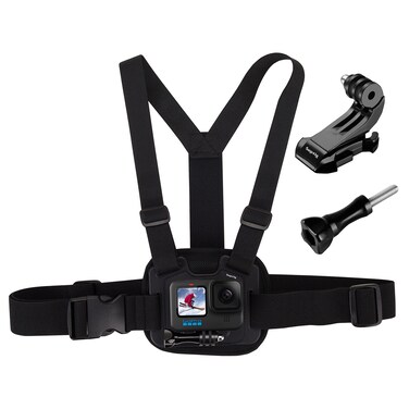 Suptig Chest Mount, Adjustable Chest Strap, Breathable Material for Gopro Hero 13 Hero 12 Hero 11 Hero 10 Hero 9 Hero 8 Hero 7 Hero 5 4 3, AKASO, DJI osmo and More Action Cameras (Black)