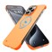 GRECAZO Magnetic Slim Case Fit for iPhone 15 Pro Phone Case 6.1"(2023) Ultra-Thin Lightweight Durable Frameless Matte Hard MagSafe Cover Case with Pull Ring Shockproof Non Slip Rope-Orange
